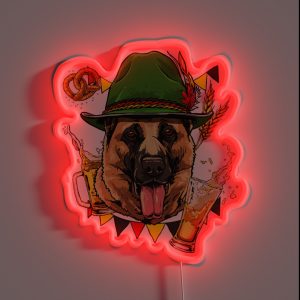 German Shepherd Oktoberfest Dog RGB Neon Sign