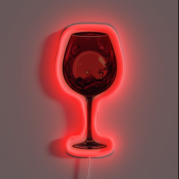 Glass Of Red Wine RGB Neon Sign