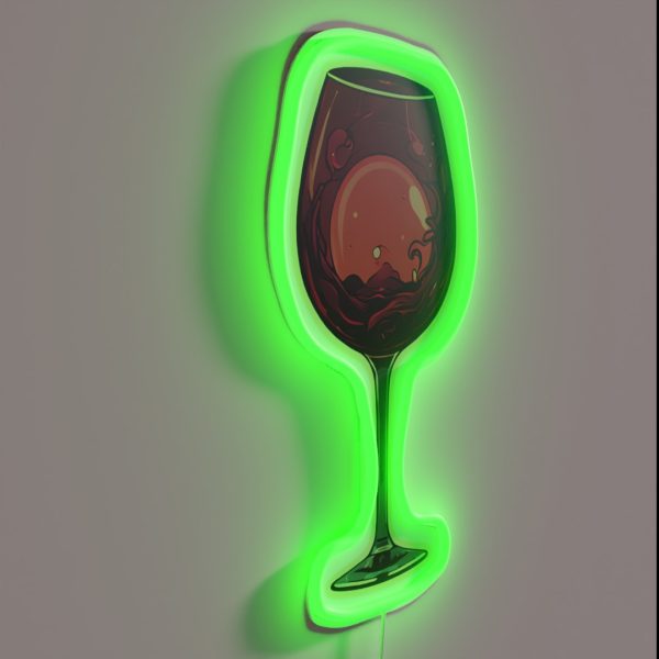 Glass Of Red Wine RGB Neon Sign