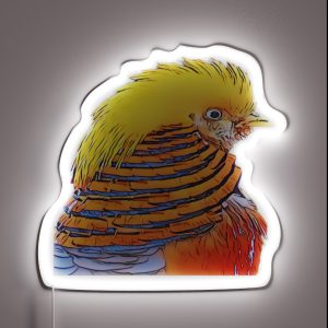Golden Pheasant Colorful Bird RGB Neon Sign