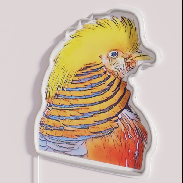 Golden Pheasant Colorful Bird RGB Neon Sign