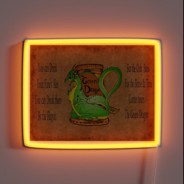 Green Dragon Song RGB Neon Sign