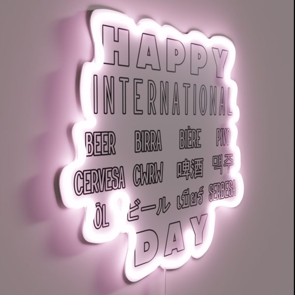 Happy International Beer Day RGB Neon Sign