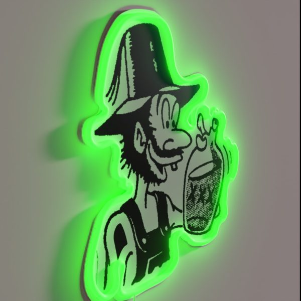 Hillbilly Moonshine Funny Mountain Man RGB Neon Sign