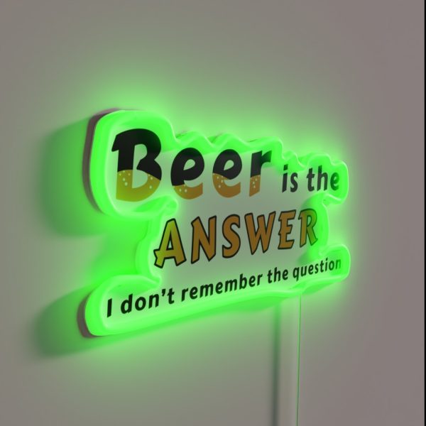 Homebrewer The Brewer Beer Is The Answer Beer RGB Neon Sign