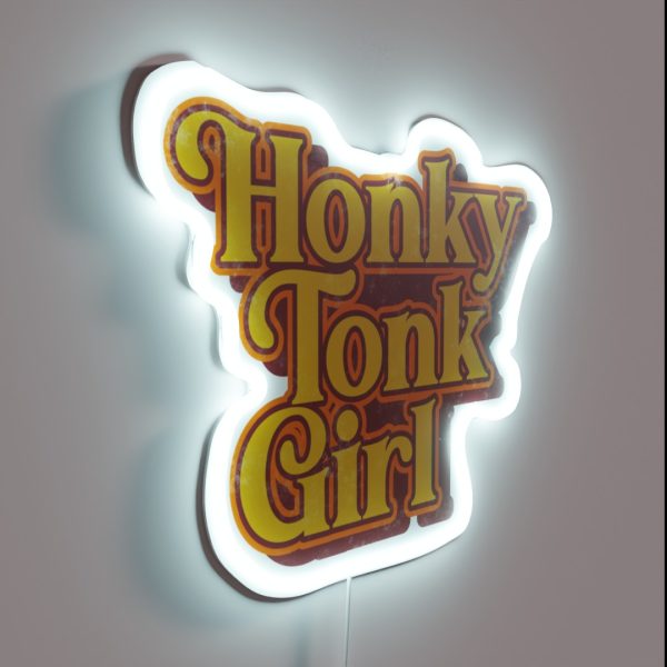 Honky Tonk Girl Retro Classic Country Music Design RGB Neon Sign