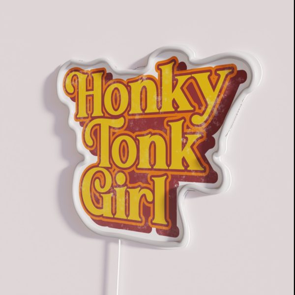 Honky Tonk Girl Retro Classic Country Music Design RGB Neon Sign