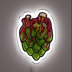Hops Craft Beer Heart Brewer Hobby Brewer RGB Neon Sign