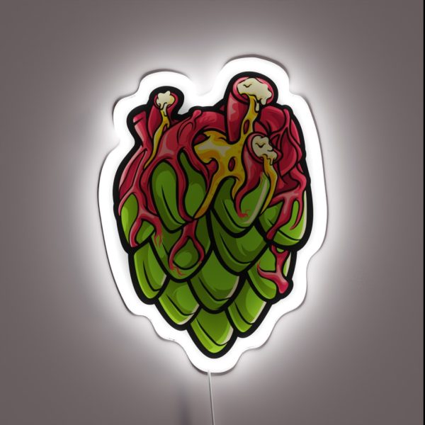 Hops Craft Beer Heart Brewer Hobby Brewer RGB Neon Sign