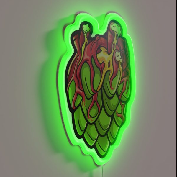 Hops Craft Beer Heart Brewer Hobby Brewer RGB Neon Sign