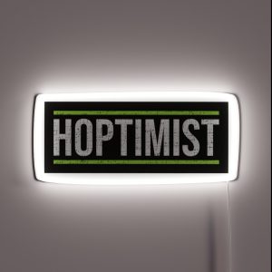 HOPTIMIST Craft Beer Distressed Design RGB Neon Sign