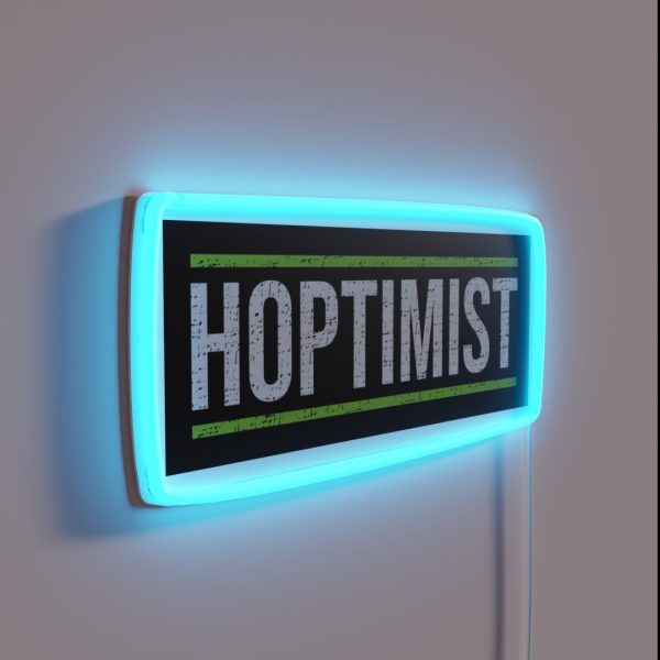 HOPTIMIST Craft Beer Distressed Design RGB Neon Sign