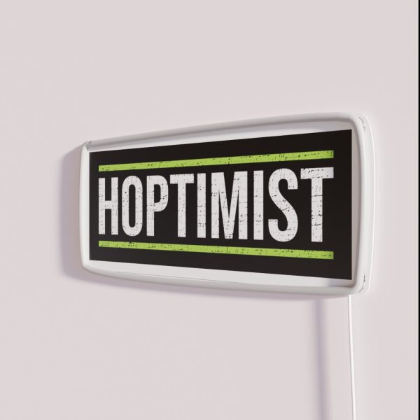 HOPTIMIST Craft Beer Distressed Design RGB Neon Sign