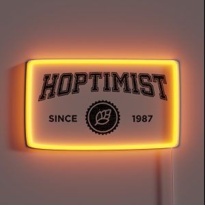 HOPTIMIST University Style 1987 Craft Beer RGB Neon Sign