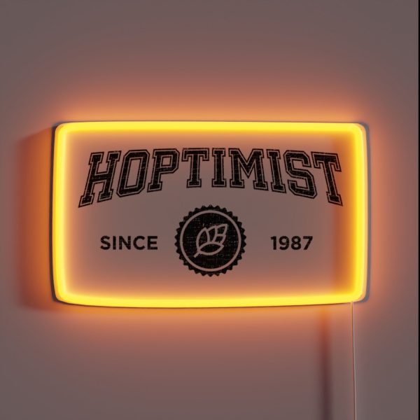 HOPTIMIST University Style 1987 Craft Beer RGB Neon Sign