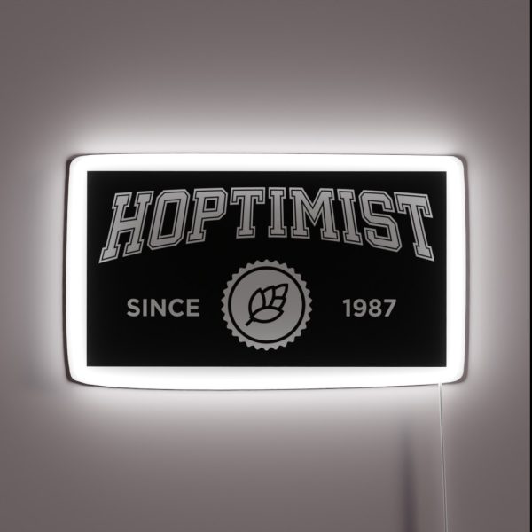 HOPTIMIST University Style 1987 Craft Beer RGB Neon Sign