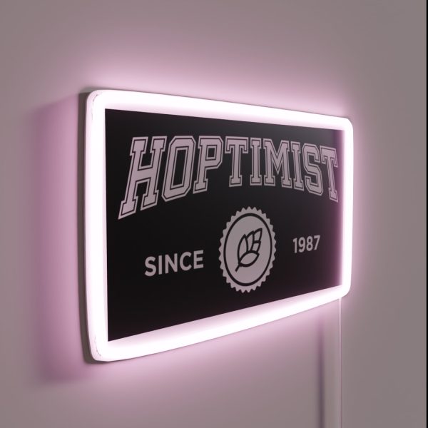 HOPTIMIST University Style 1987 Craft Beer RGB Neon Sign