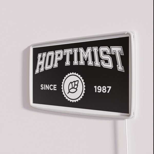 HOPTIMIST University Style 1987 Craft Beer RGB Neon Sign