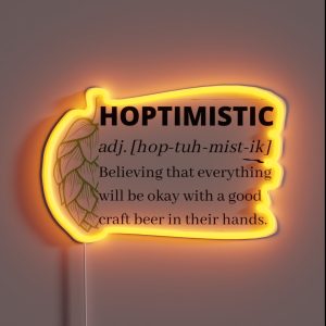 Hoptimistic Dictionary Definition Funny Beer Gifts RGB Neon Sign