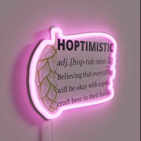 Hoptimistic Dictionary Definition Funny Beer Gifts RGB Neon Sign
