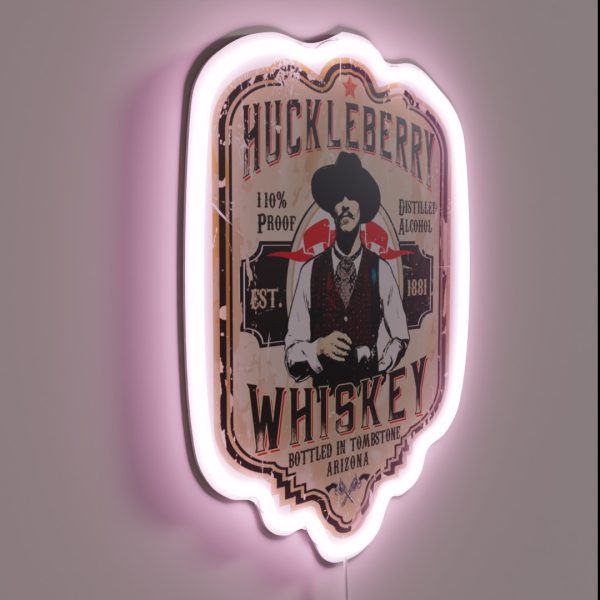 Huckleberry Whiskey Label RGB Neon Sign