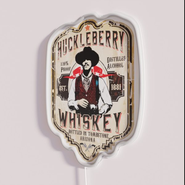 Huckleberry Whiskey Label RGB Neon Sign