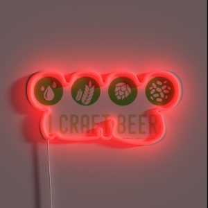 I Brew Beer I Craft Beer Water Malt Hops Yeast IPA RGB Neon Sign