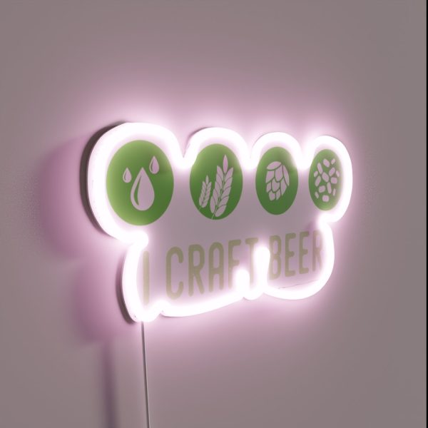 I Brew Beer I Craft Beer Water Malt Hops RGB Neon Sign