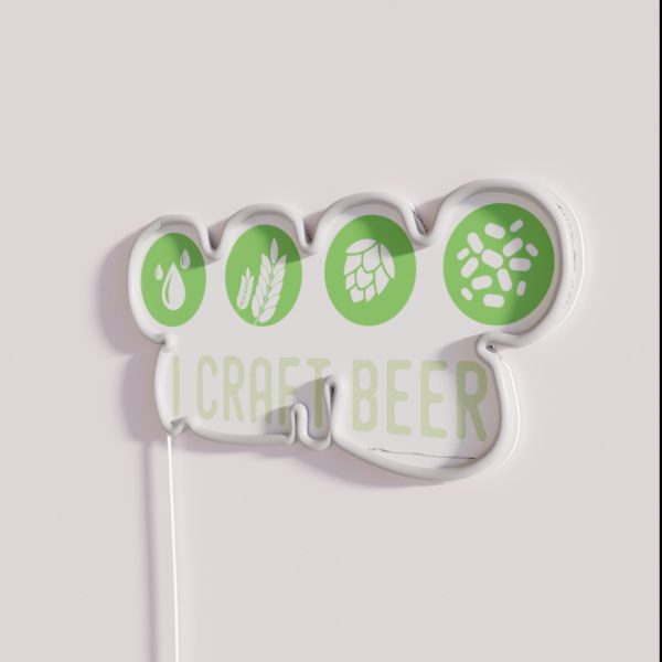 I Brew Beer I Craft Beer Water Malt Hops RGB Neon Sign