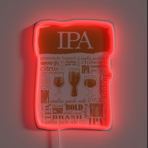 IPA India Pale Ale Typographic Design For Beer Lovers RGB Neon Sign