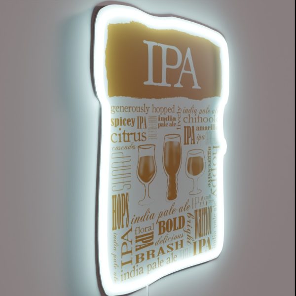 IPA India Pale Ale Typographic Design For RGB Neon Sign