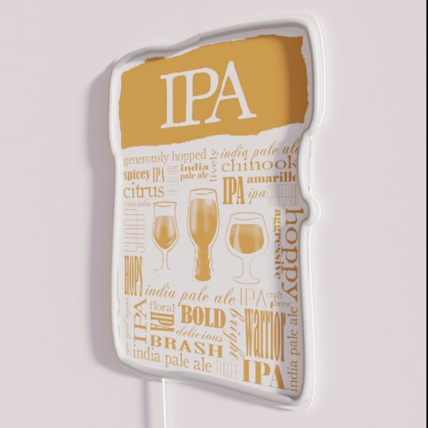 IPA India Pale Ale Typographic Design For RGB Neon Sign