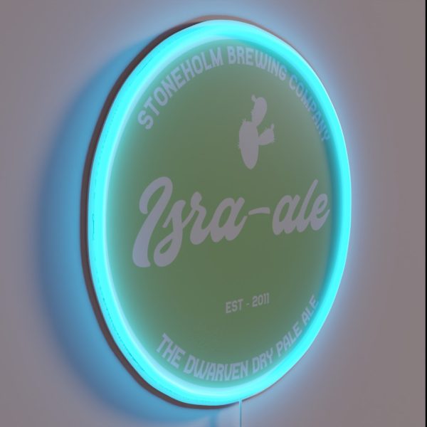 Israle Ale Mock Beer Logo Shadow Of Israphel RGB Neon Sign