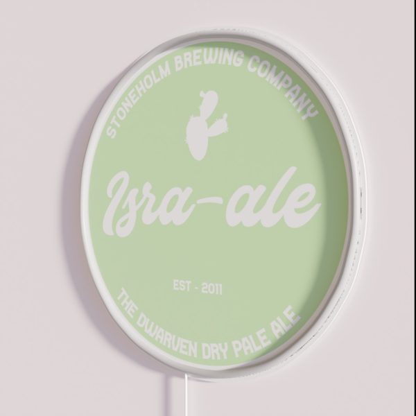 Israle Ale Mock Beer Logo Shadow Of Israphel RGB Neon Sign