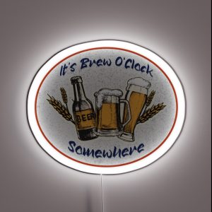 Its Brew O Clock Somewhere Distressed RGB Neon Sign