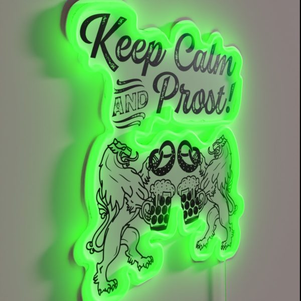KEEP CALM Bavarian Lions RGB Neon Sign