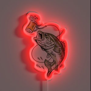 Lager Lure Beer Bait Bass RGB Neon Sign