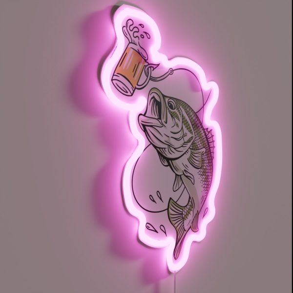 Lager Lure Beer Bait Bass RGB Neon Sign