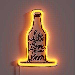 Life Love Beer Funny Snowboarding Good Life Essential RGB Neon Sign