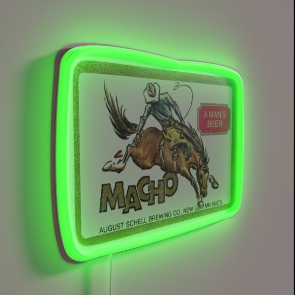 Macho Beer Retro Defunct Breweriana RGB Neon Sign