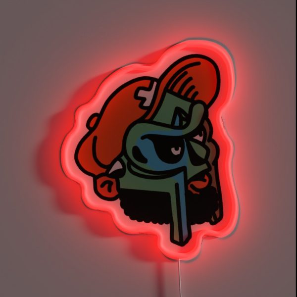 MF DOOM ALL CAPS RGB Neon Sign