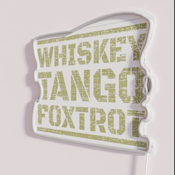 Military Vintage Whiskey Tango Foxtrot Whiskey Lover RGB Neon Sign