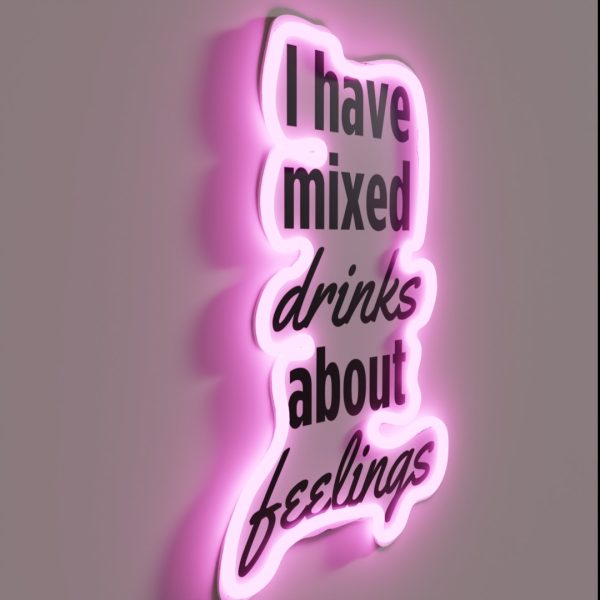 Mixed Drinks About Feelings RGB Neon Sign
