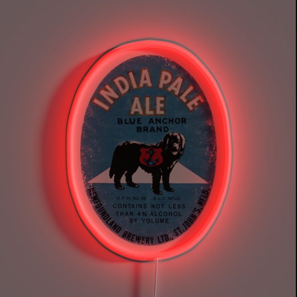 Newfoundland Beer Label Blue Anchor RGB Neon Sign