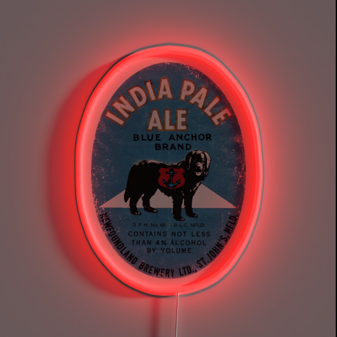 Newfoundland Beer Label Blue Anchor RGB Neon Sign