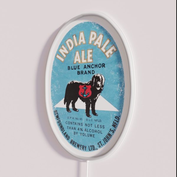 Newfoundland Beer Label Blue Anchor RGB Neon Sign