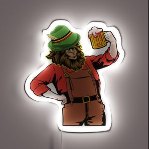 Oktoberfest Beer Drinking Bigfoot RGB Neon Sign
