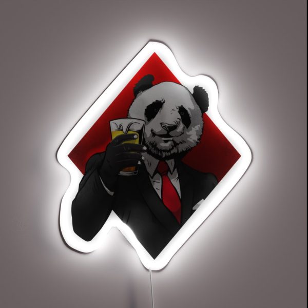 Panda Beer Cheers RGB Neon Sign