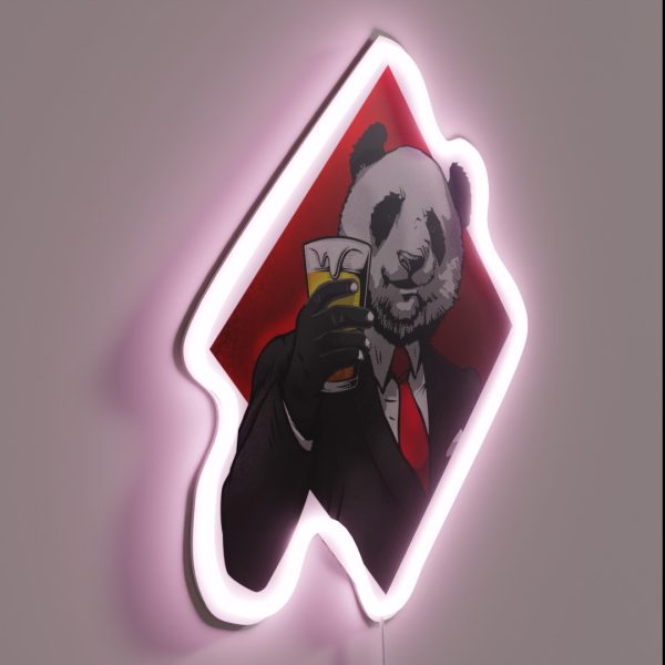 Panda Beer Cheers RGB Neon Sign