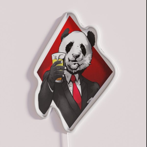 Panda Beer Cheers RGB Neon Sign